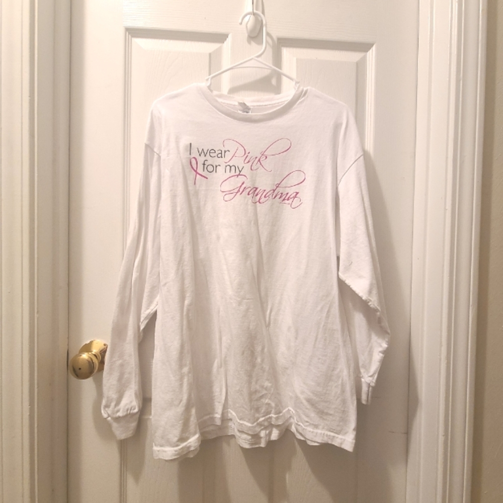 I Wear Pink For My Grandma long sleeve t-shirt - size XL